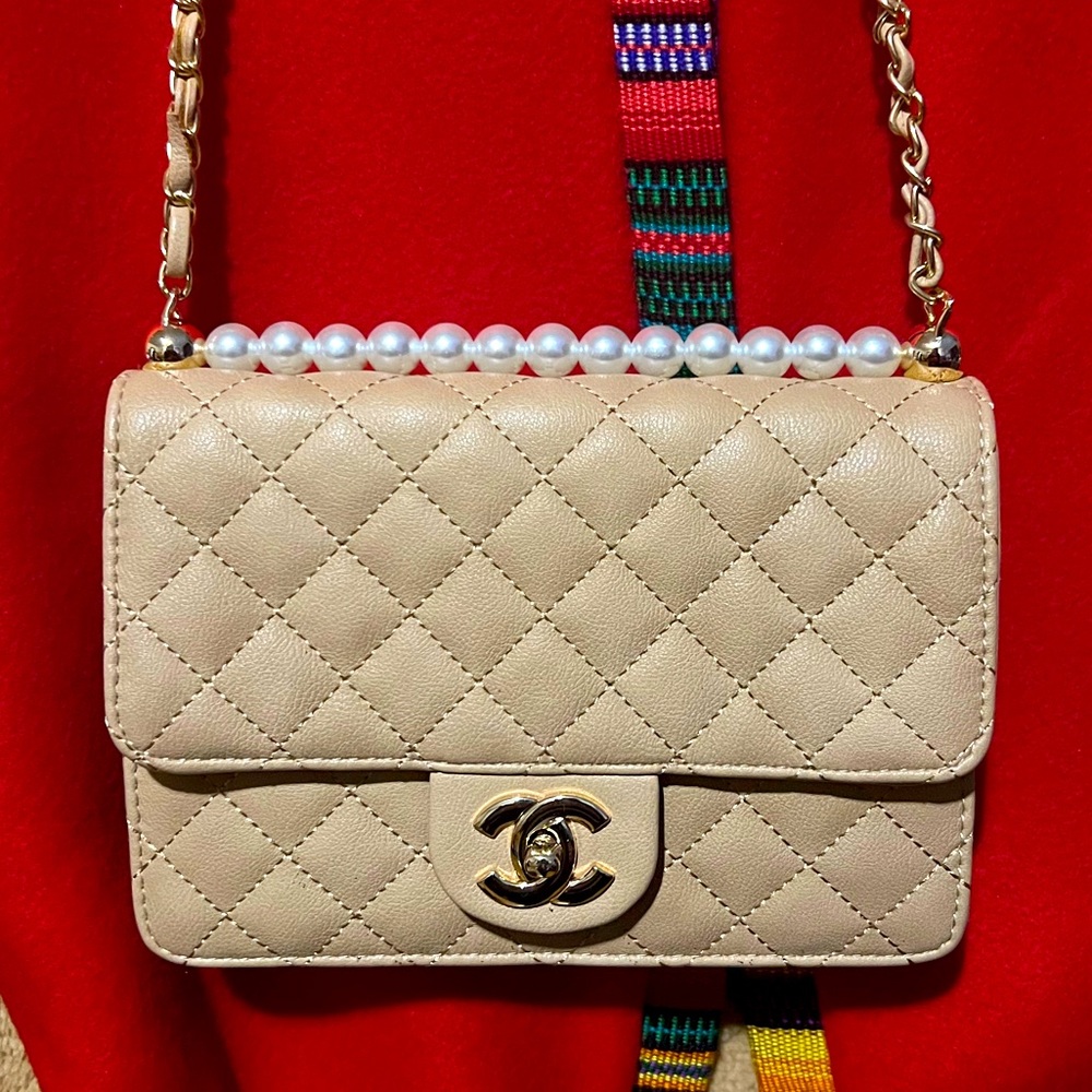 Cream handbag